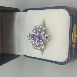 Elegant Silver and Purple Gemstone Ring